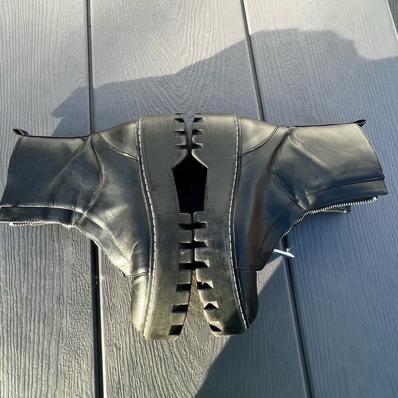 Zara Ankle Lug Sole Chunky Platform Front Zip Boots sz 38 - Picture 9 of 14